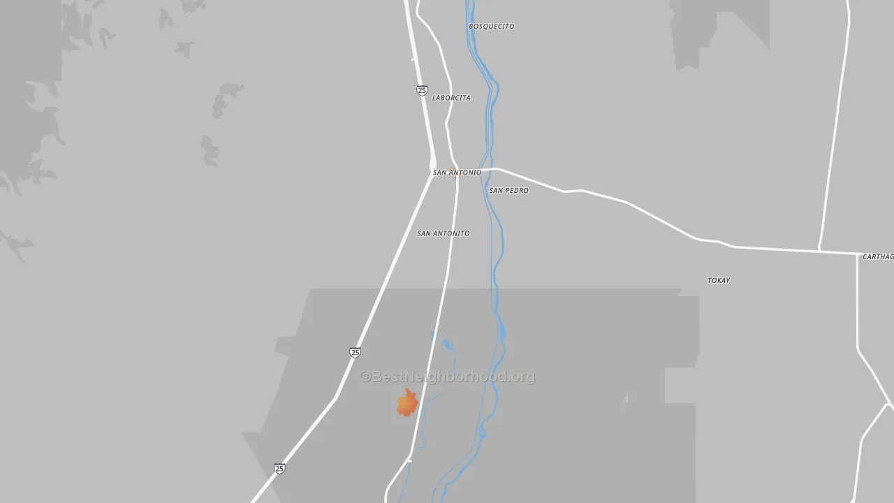 Bike Grade map of San Antonito, NM