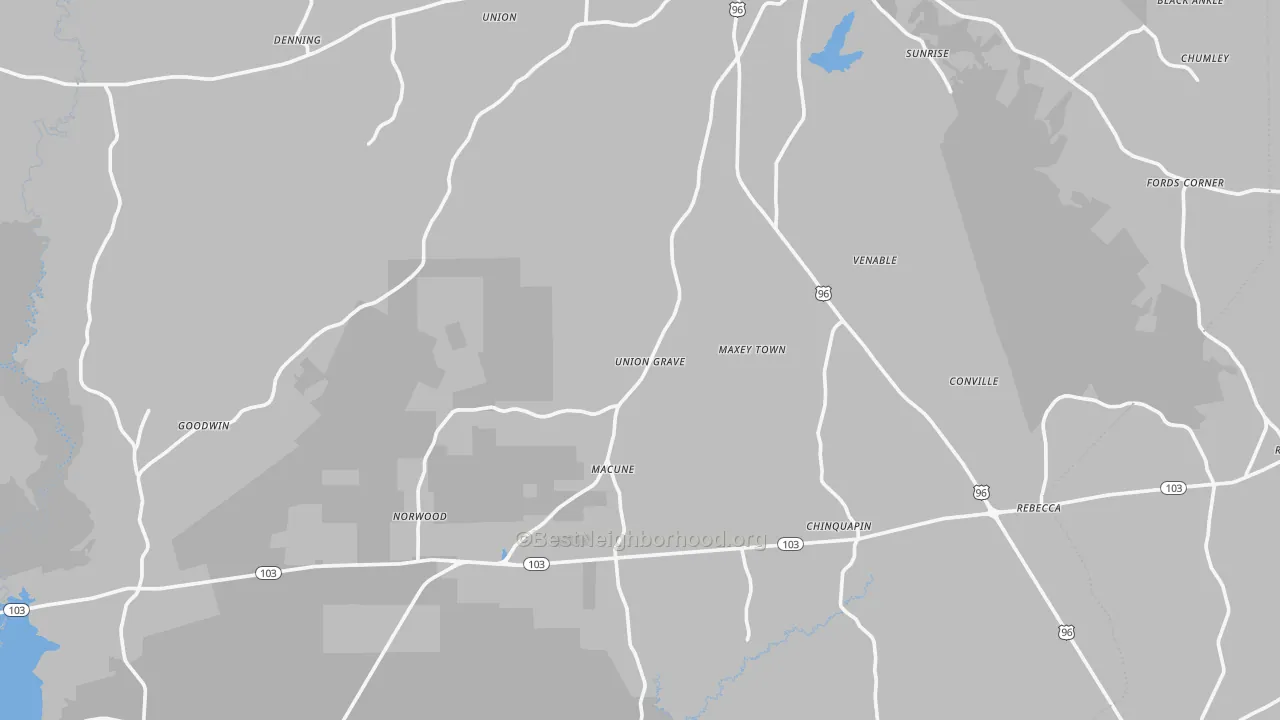Bike Grade map of San Augustine County, TX