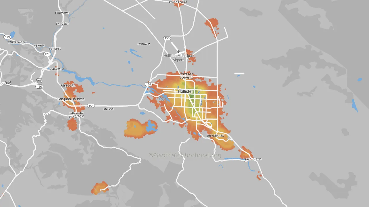 Bike Grade map of San Benito County, CA