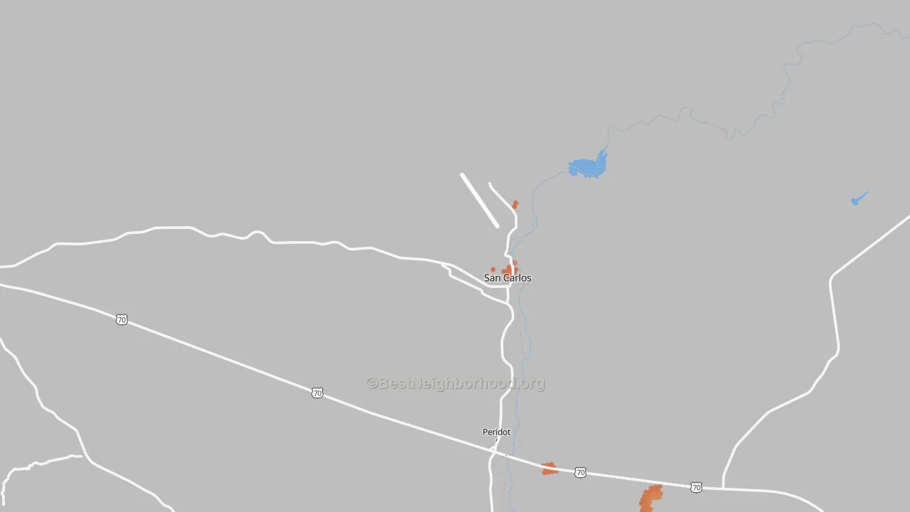 Bike Grade map of San Carlos, AZ