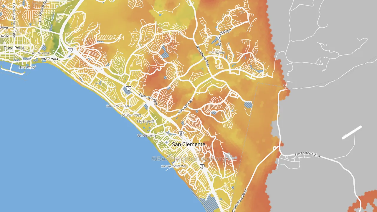Bike Grade map of San Clemente, CA