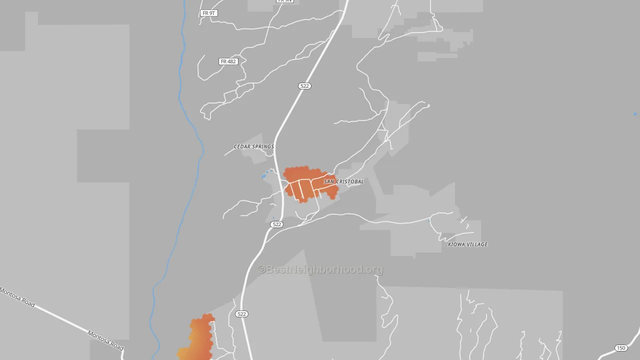 Bike Grade map of San Cristobal, NM