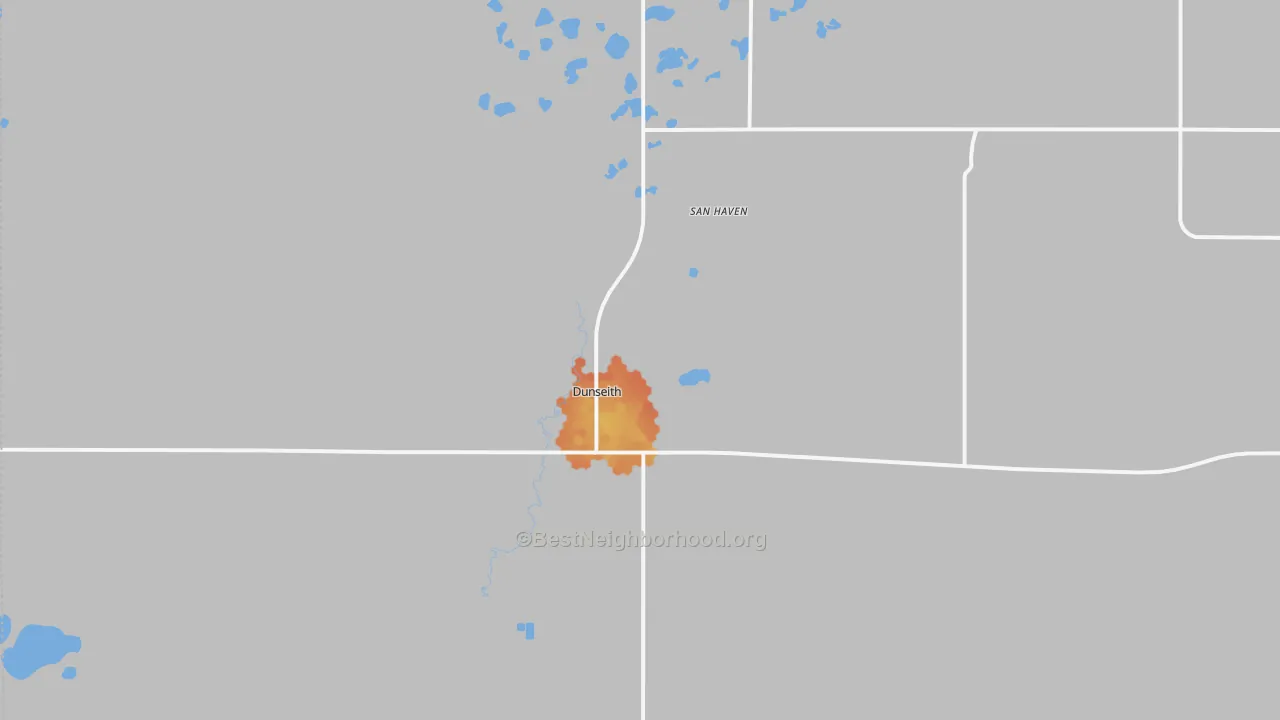 Bike Grade map of San Haven, ND