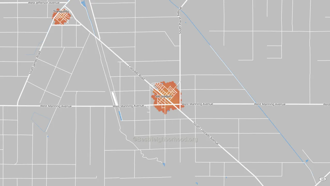Bike Grade map of San Joaquin, CA