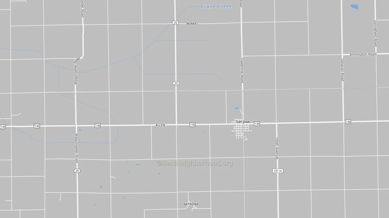 Bike Grade map of San Jose, IL