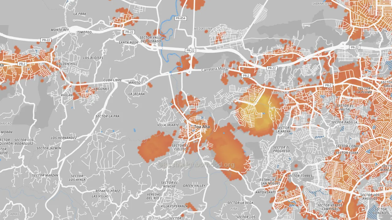 Bike Grade map of San Jose, PR