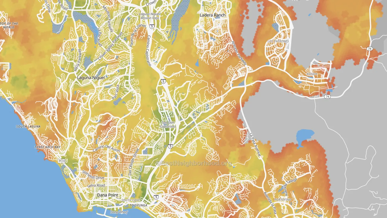 Bike Grade map of San Juan Capistrano, CA