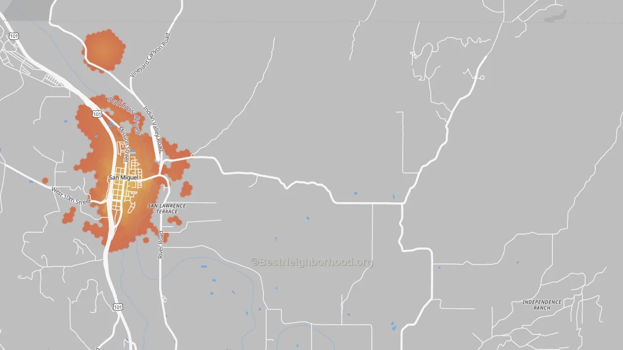 Bike Grade map of San Lawrence Terrace, CA