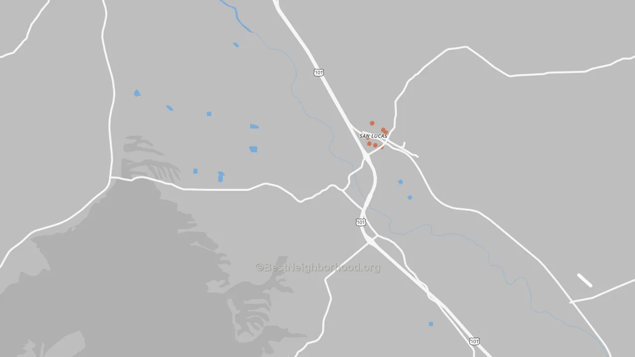 Bike Grade map of San Lucas, CA
