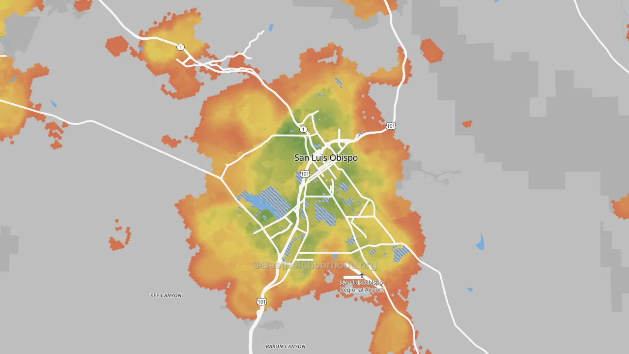 Bike Grade map of San Luis Obispo, CA