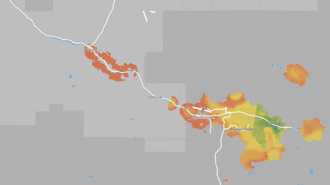 Bike Grade map of San Miguel County, CO