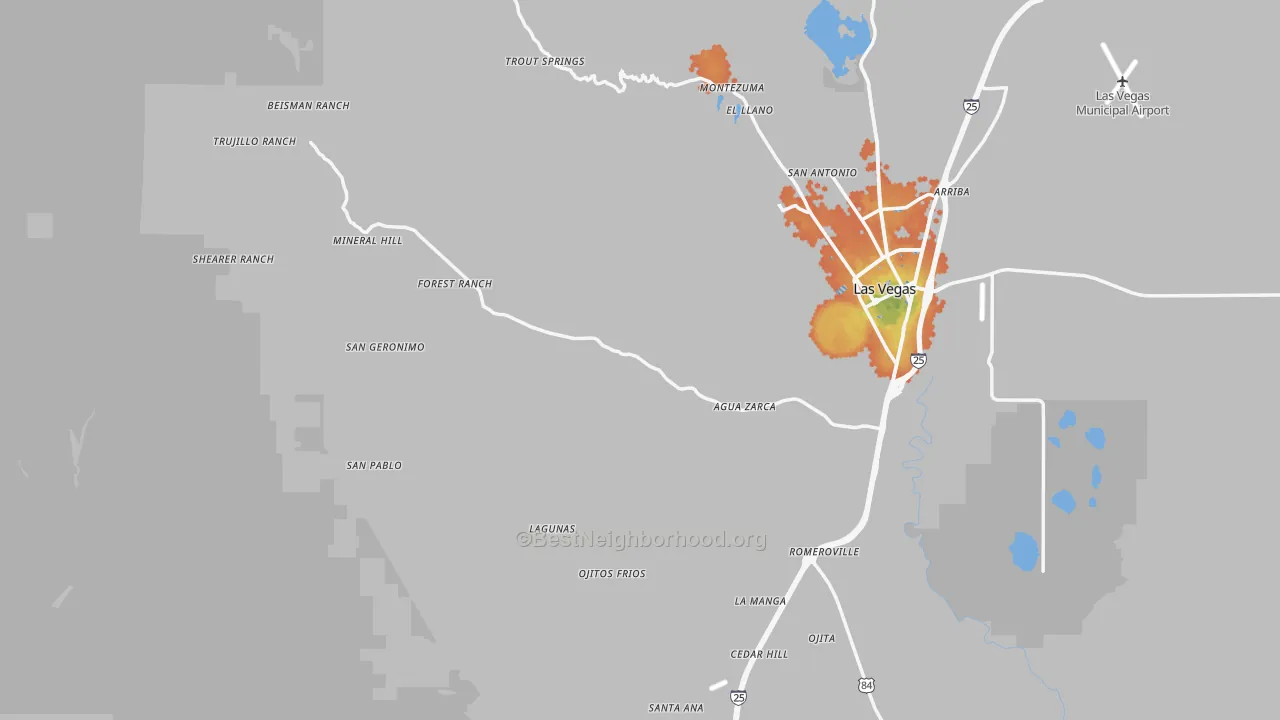 Bike Grade map of San Miguel County, NM