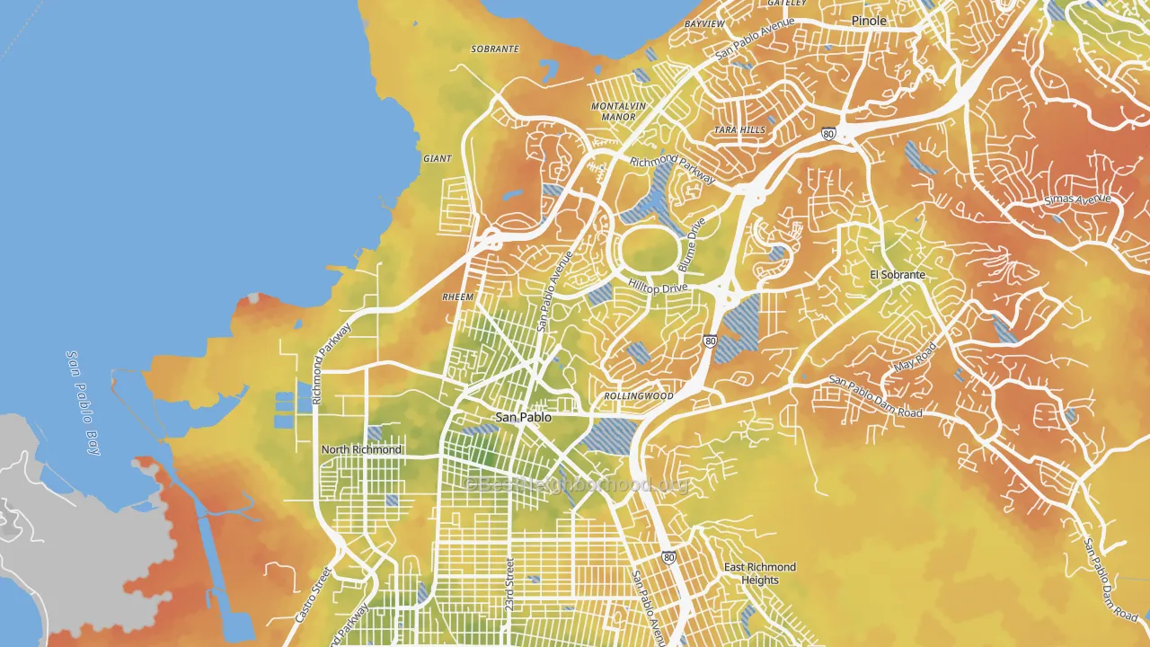 Bike Grade map of San Pablo, CA