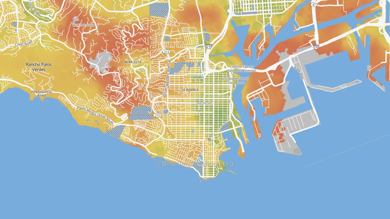 Bike Grade map of San Pedro, CA
