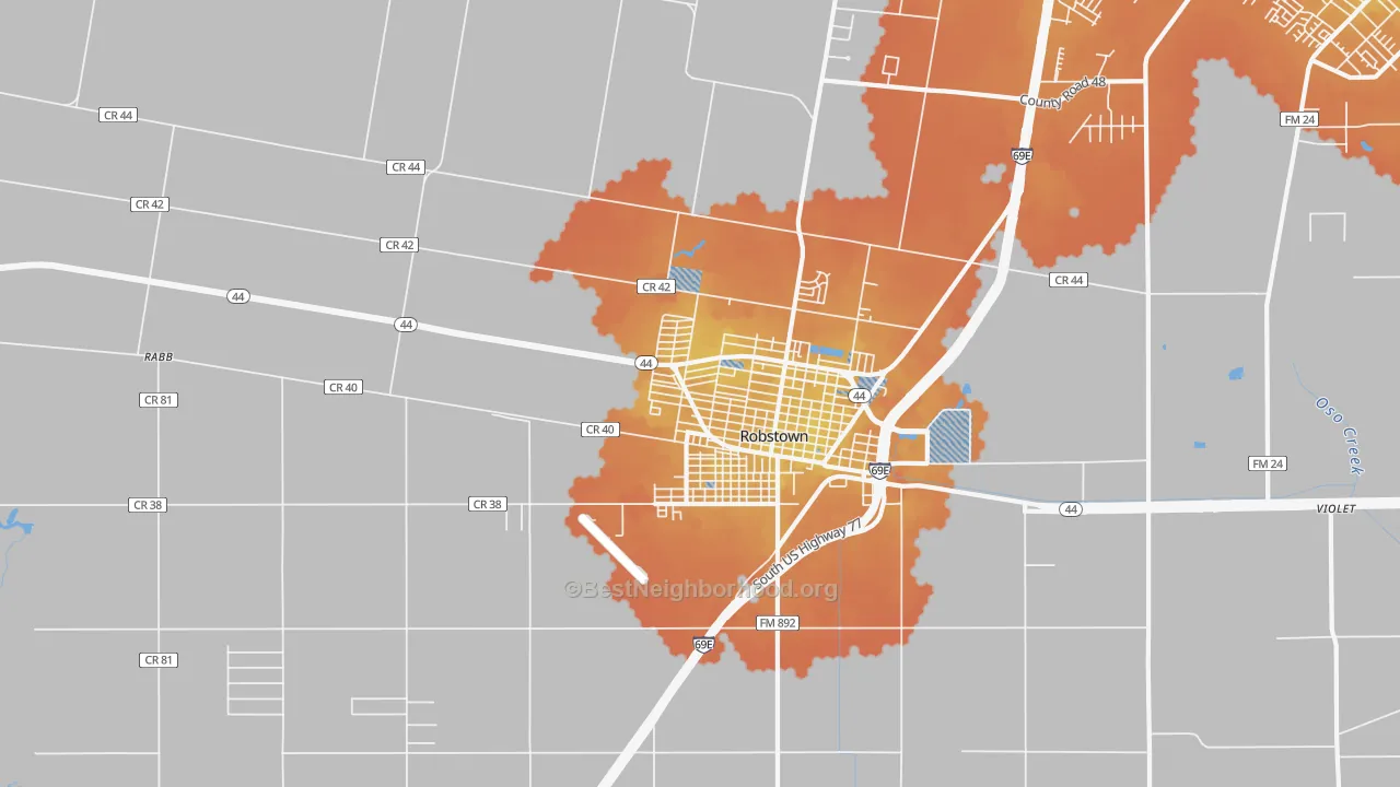 Bike Grade map of San Pedro, Robstown, TX