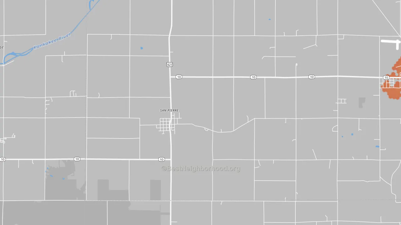 Bike Grade map of San Pierre, IN