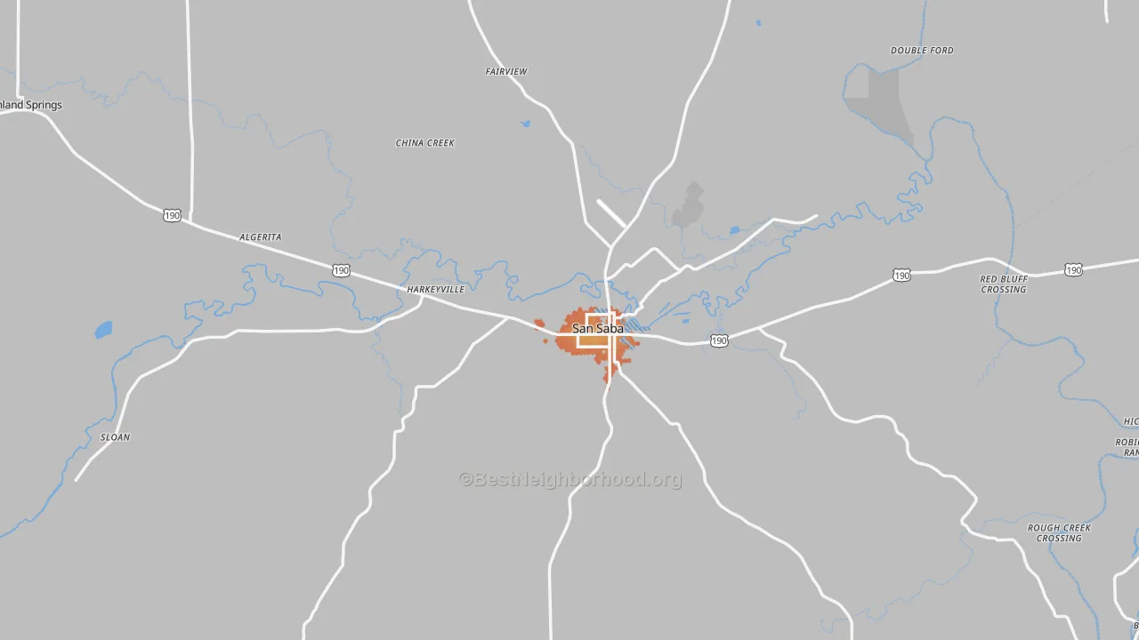 Bike Grade map of San Saba, TX