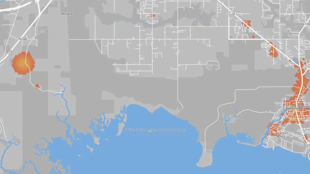 Bike Grade map of San Souci Beach, AL