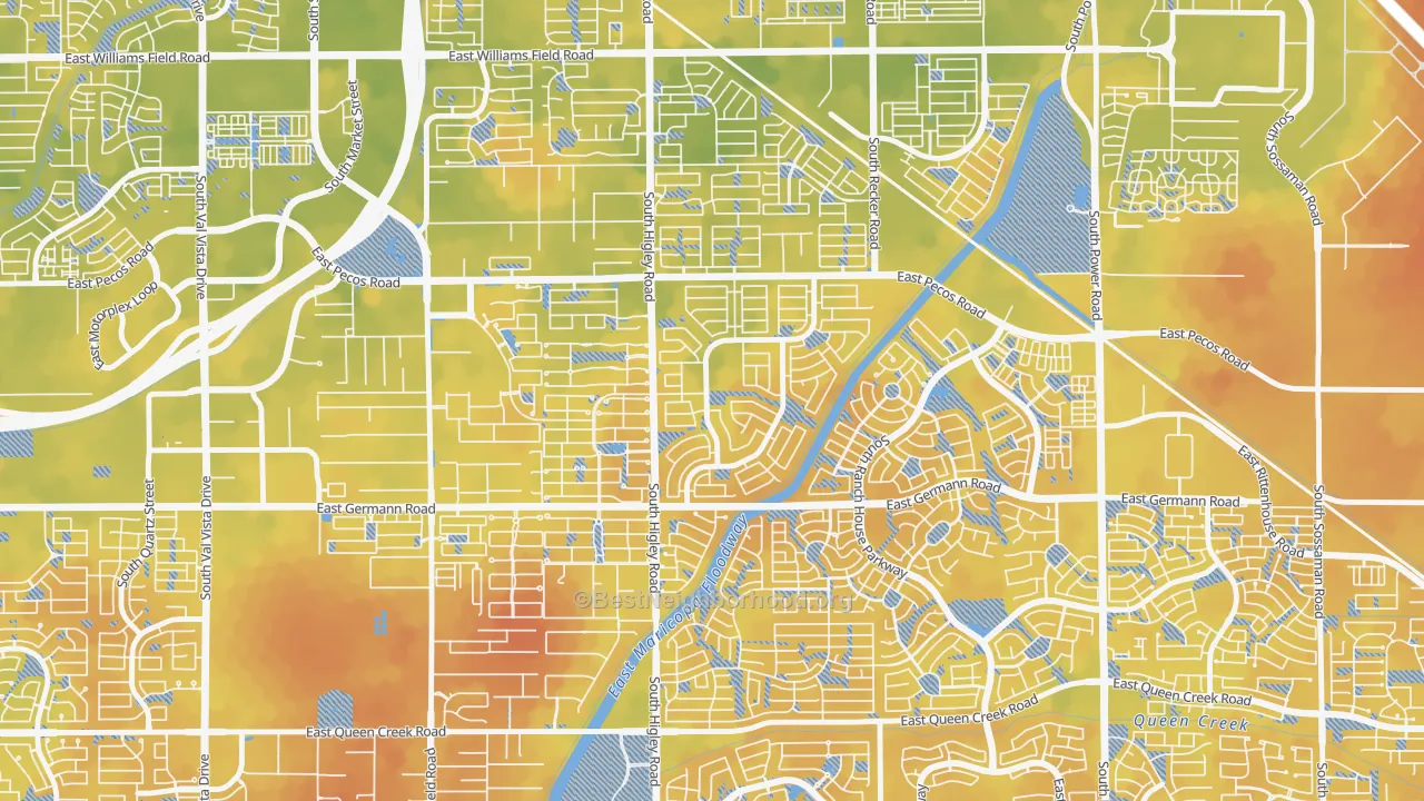 Bike Grade map of San Tan Ranch, Gilbert, AZ