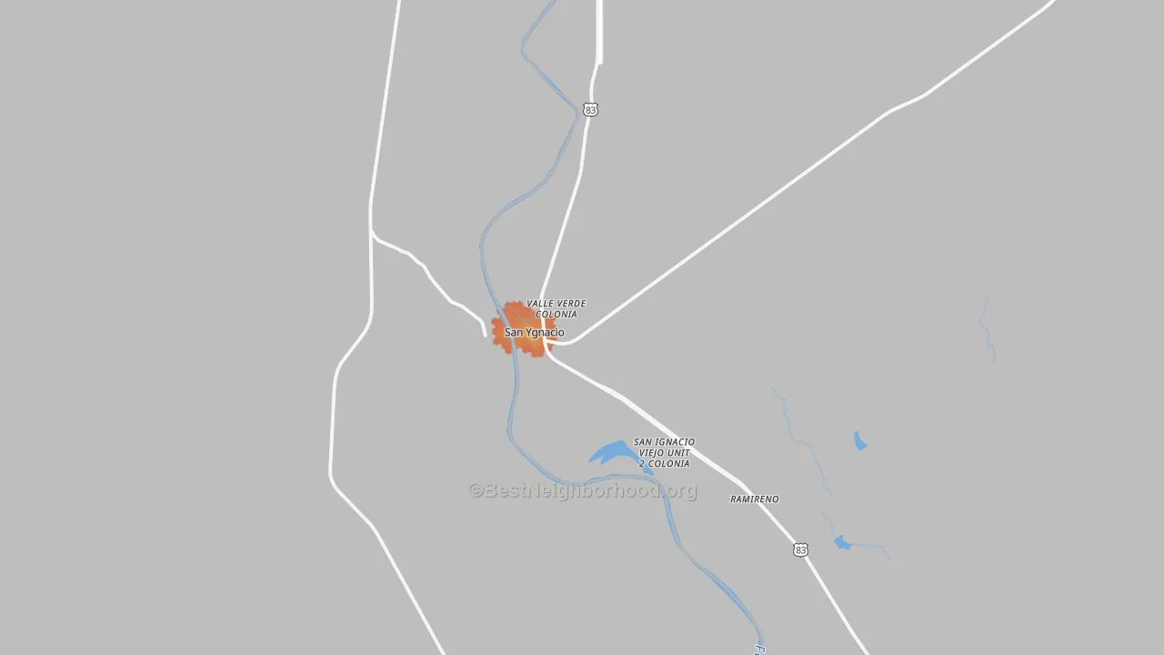 Bike Grade map of San Ygnacio, TX