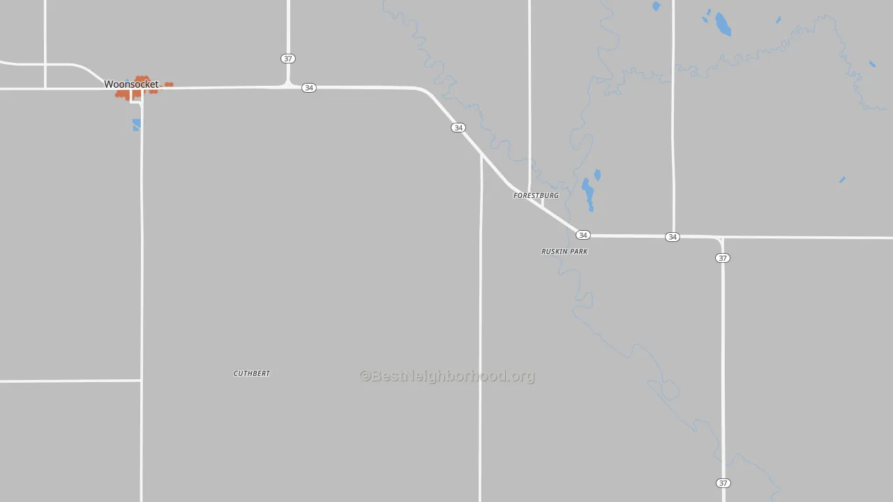 Bike Grade map of Sanborn County, SD