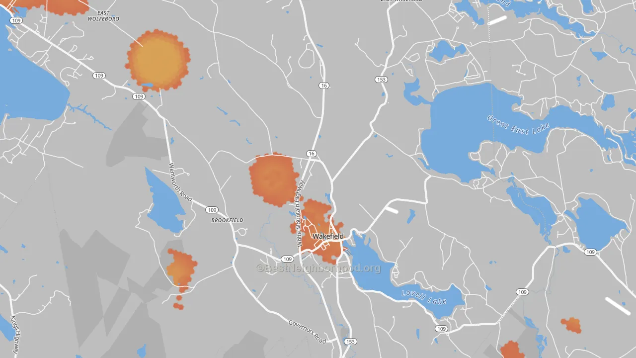 Bike Grade map of Sanbornville, NH