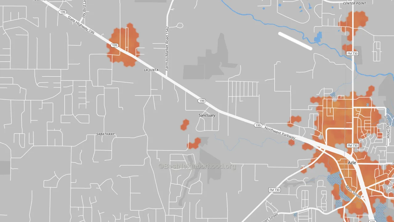 Bike Grade map of Sanctuary, TX