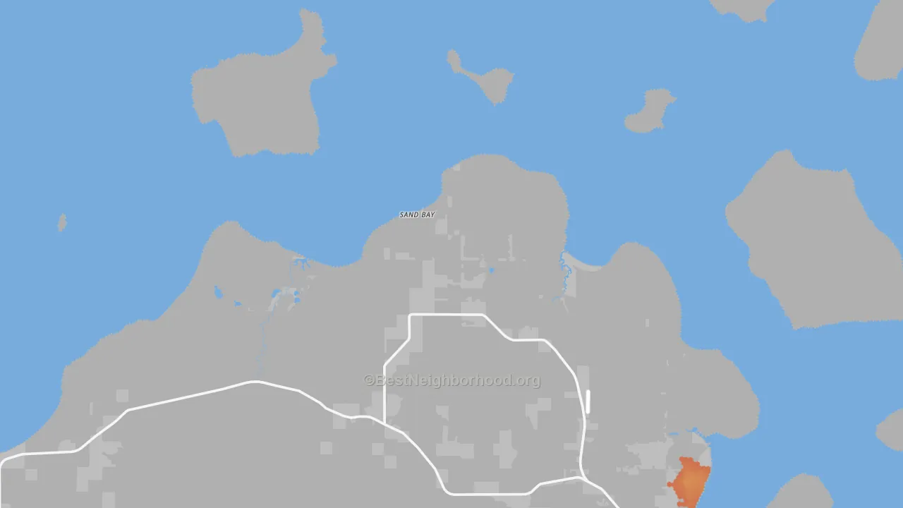 Bike Grade map of Sand Bay, WI