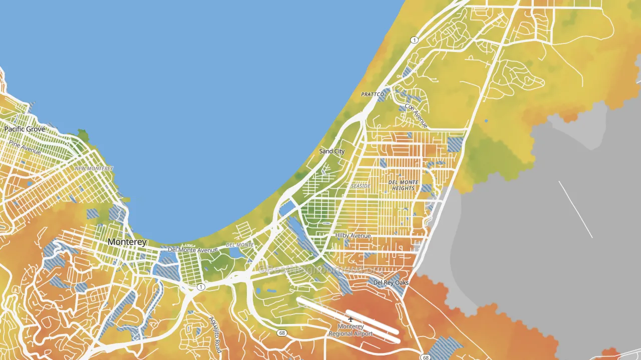 Bike Grade map of Sand City, CA