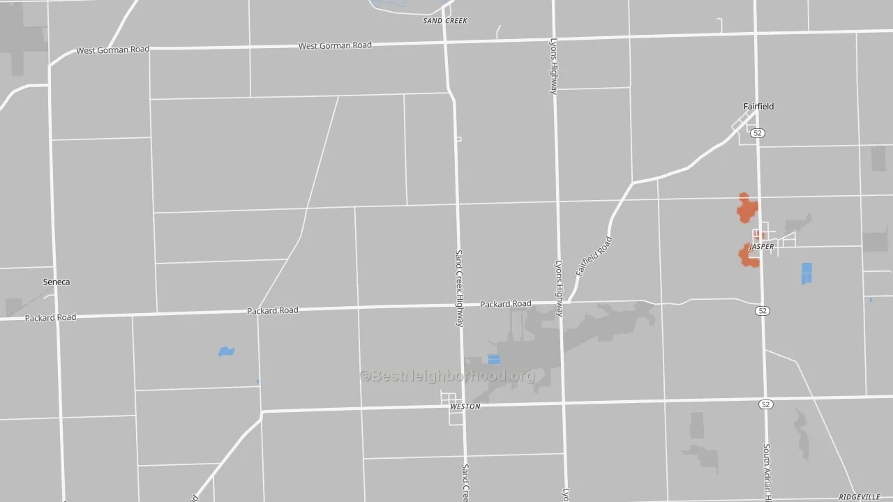 Bike Grade map of Sand Creek, MI