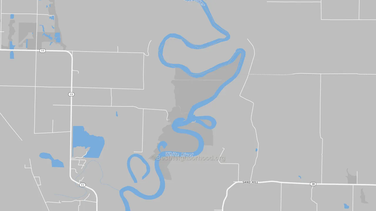 Bike Grade map of Sand Hill, AR