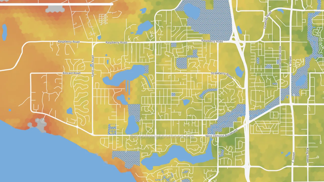 Bike Grade map of Sand Lake, Anchorage, AK