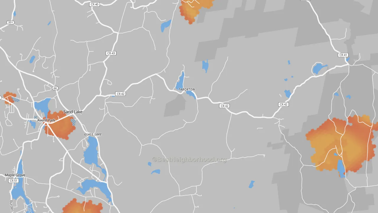 Bike Grade map of Sand Lake, NY