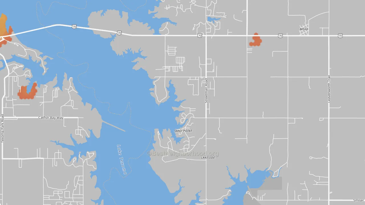 Bike Grade map of Sand Point, OK