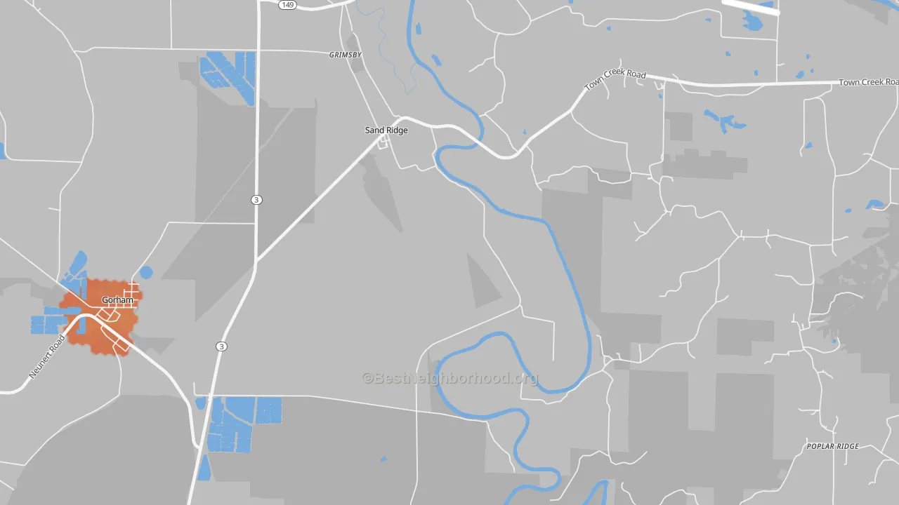 Bike Grade map of Sand Ridge, IL