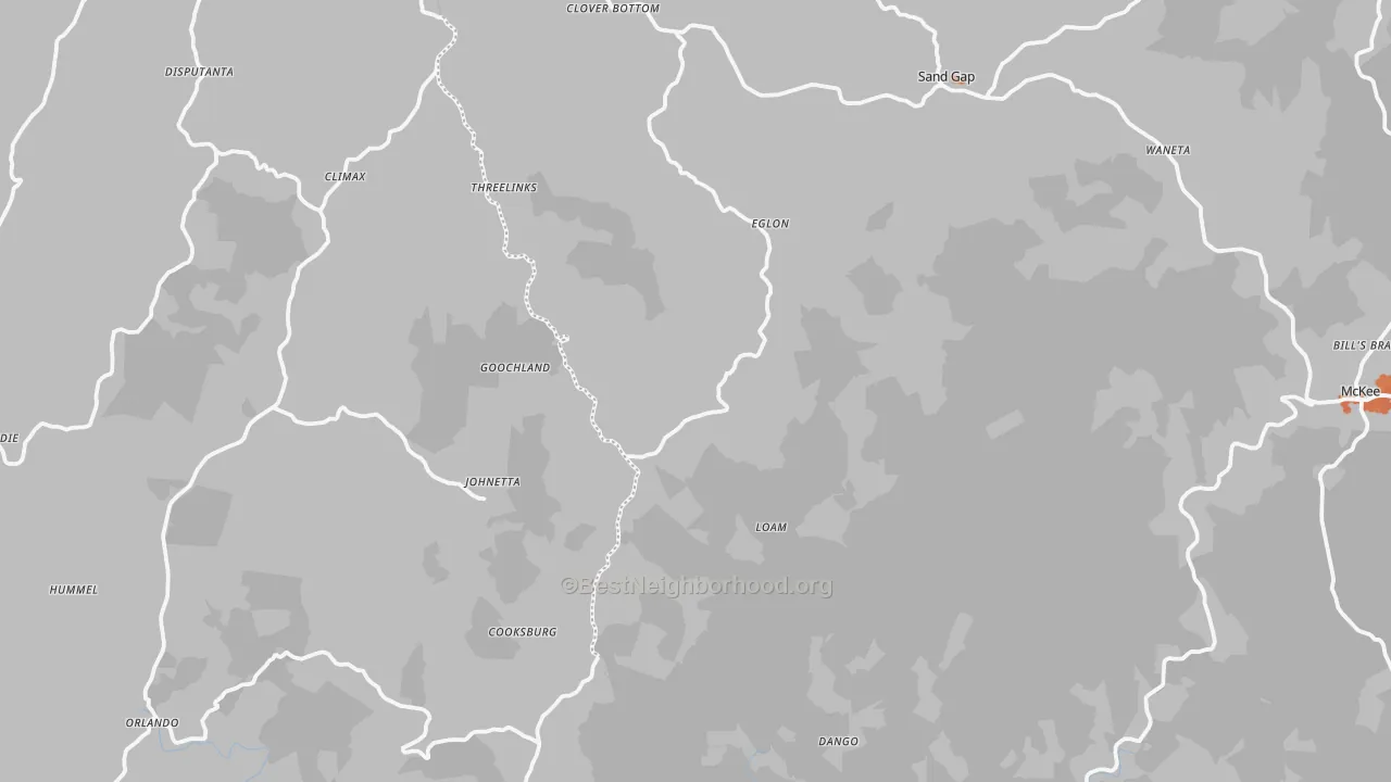 Bike Grade map of Sand Springs, KY