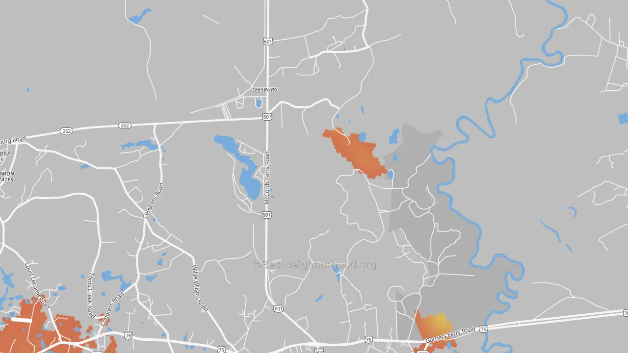 Bike Grade map of Sanders Corner, SC