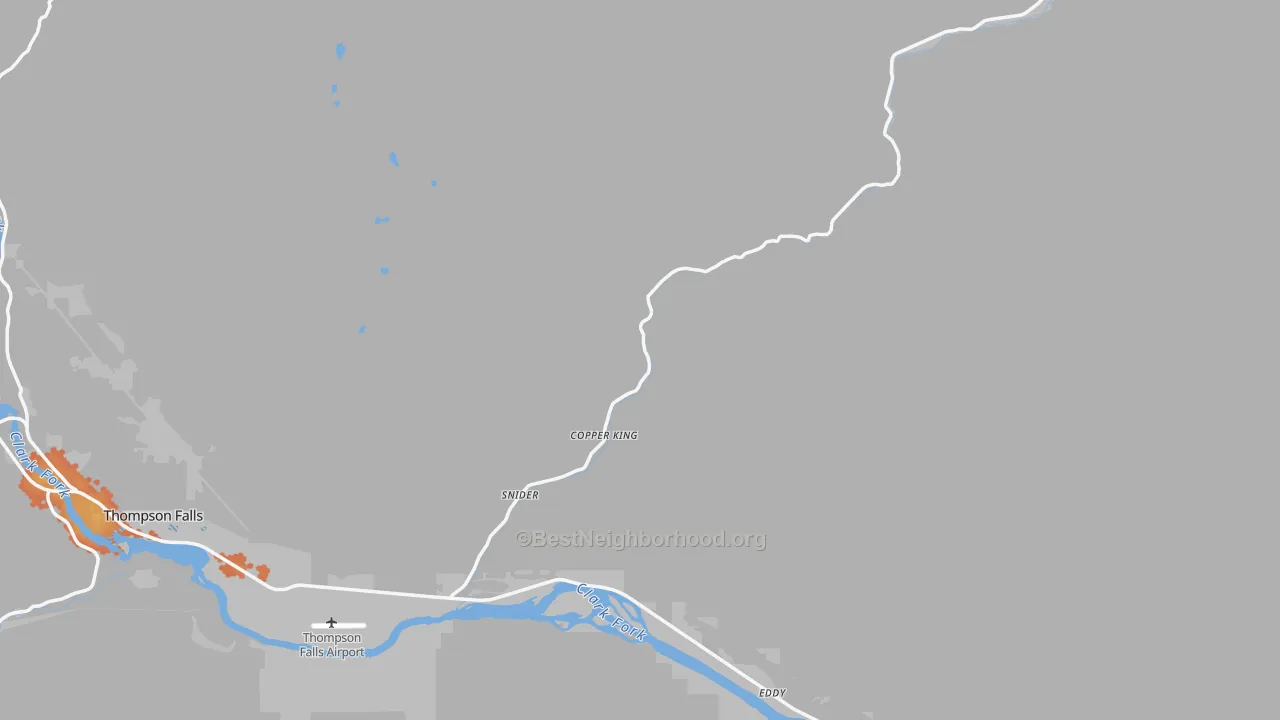 Bike Grade map of Sanders County, MT