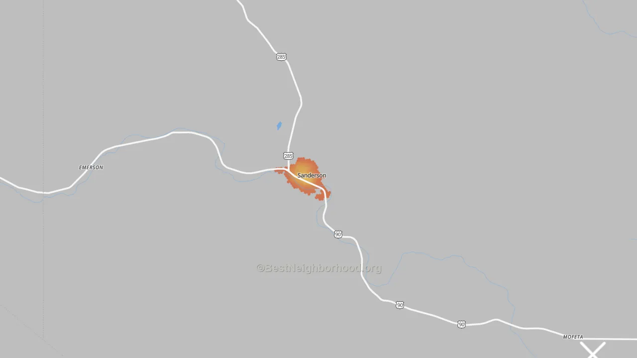 Bike Grade map of Sanderson, TX