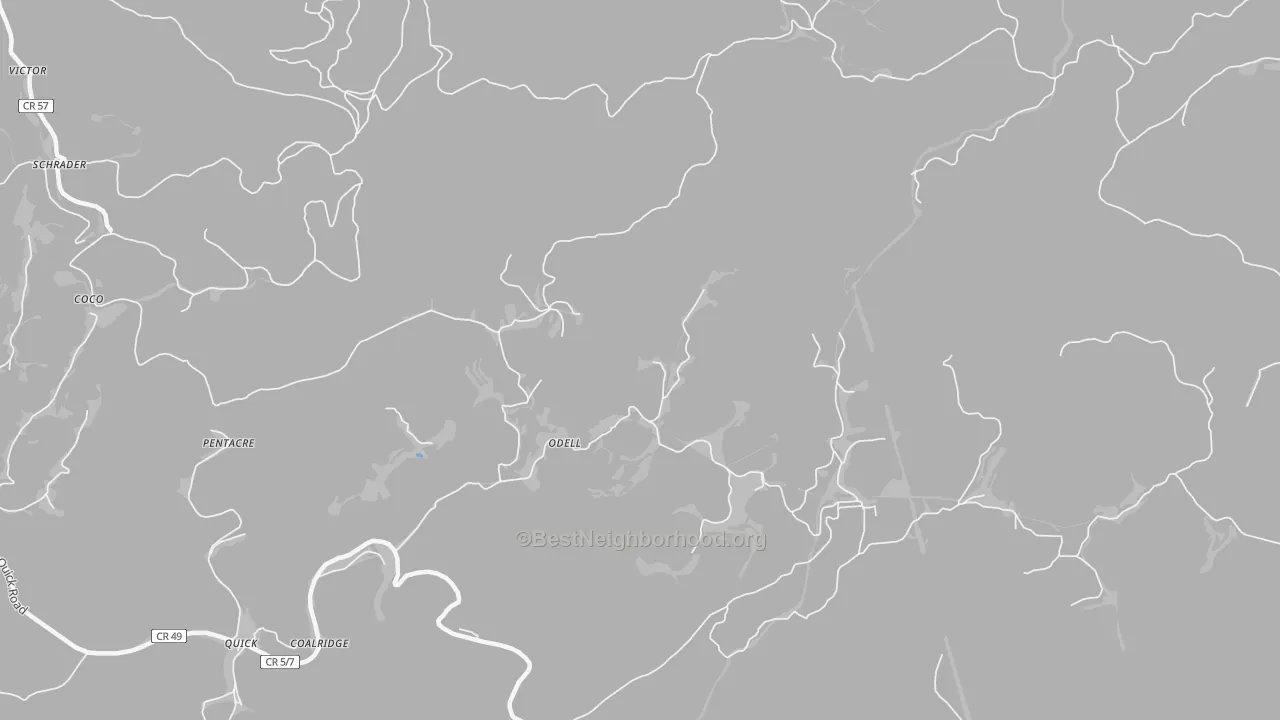 Bike Grade map of Sanderson, WV
