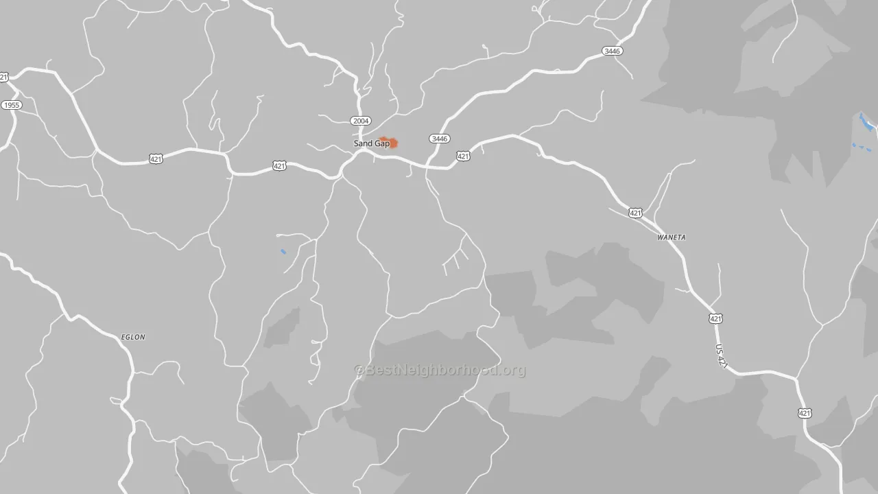 Bike Grade map of Sandgap, KY