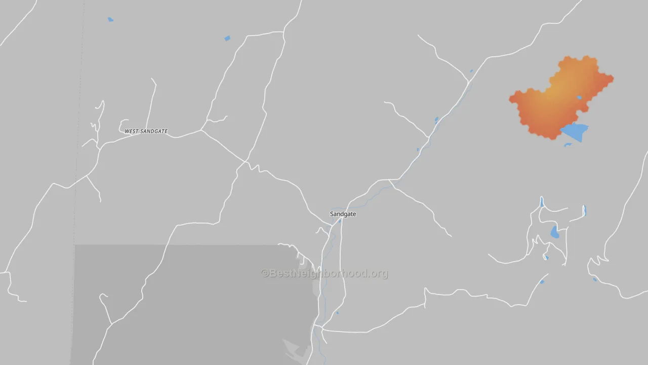 Bike Grade map of Sandgate, VT