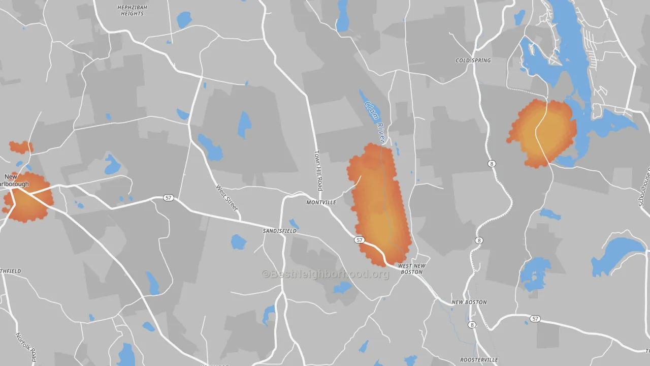 Bike Grade map of Sandisfield, MA
