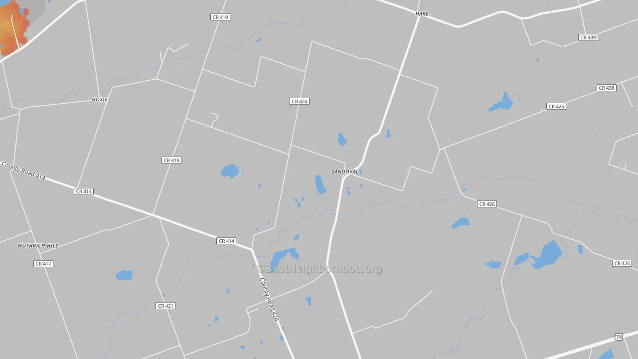 Bike Grade map of Sandoval, TX