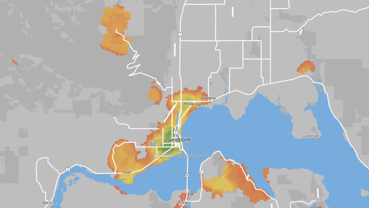 Bike Grade map of Sandpoint, ID