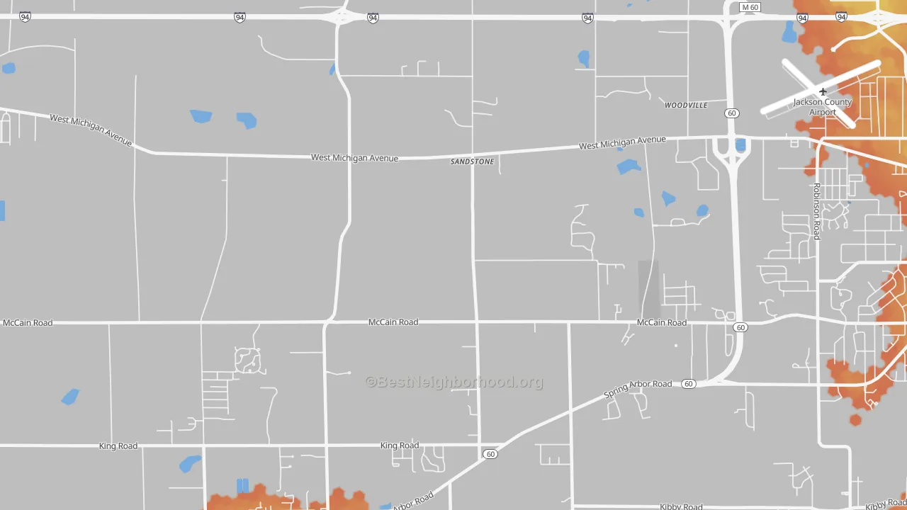 Bike Grade map of Sandstone, MI
