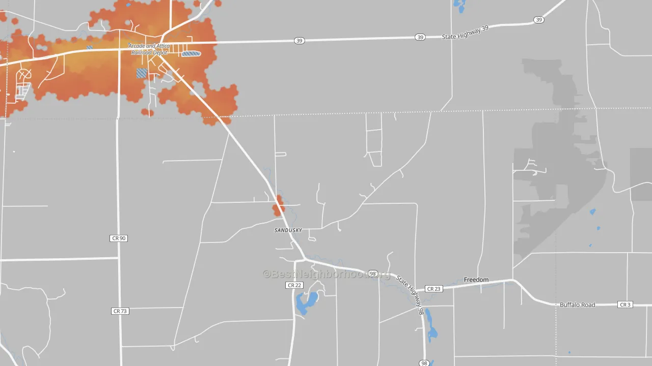 Bike Grade map of Sandusky, NY