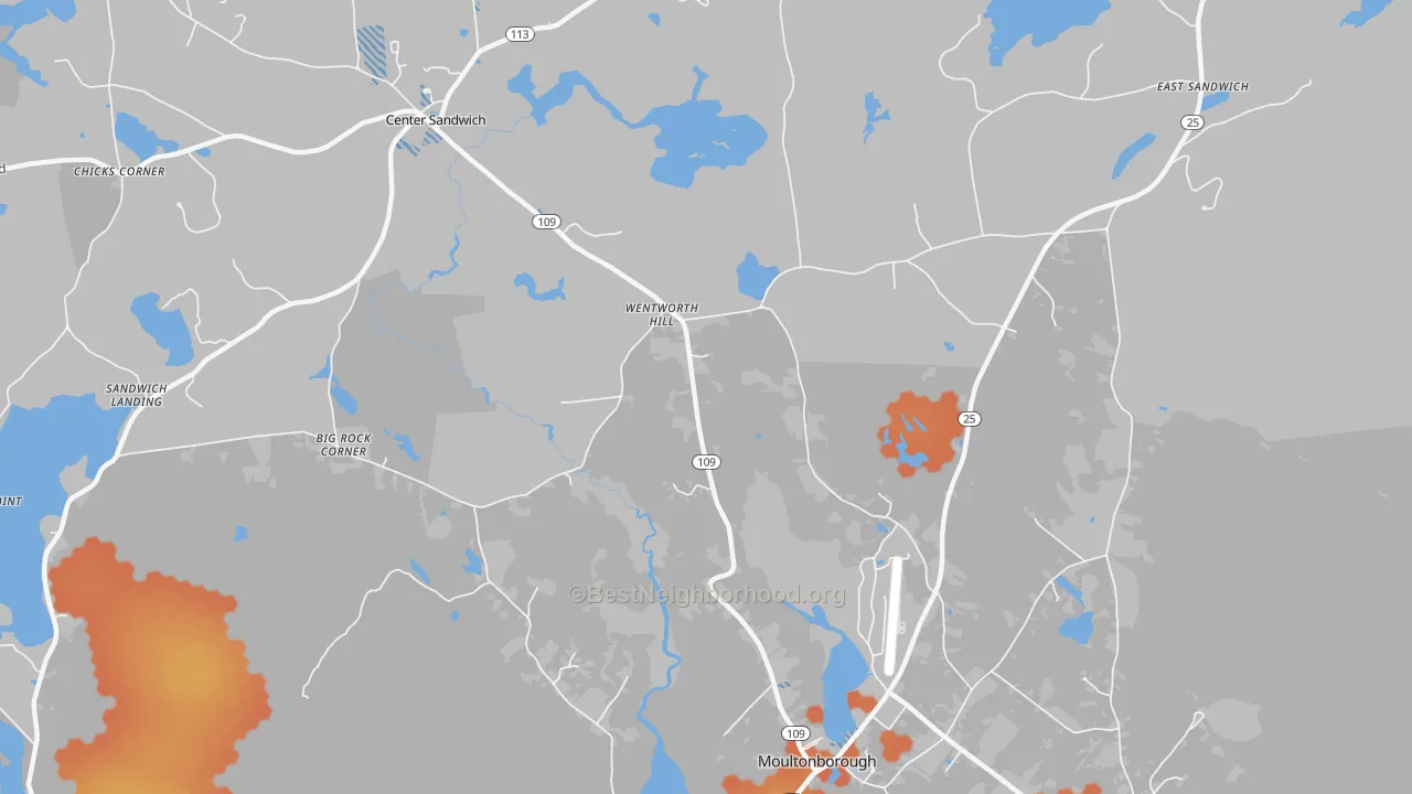 Bike Grade map of Sandwich, NH