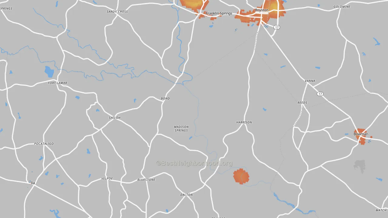 Bike Grade map of Sandy Cross, GA