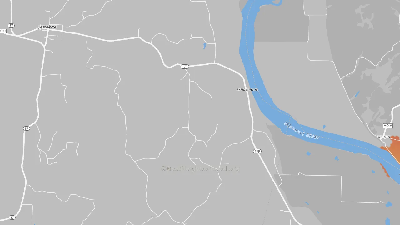 Bike Grade map of Sandy Hook, MO
